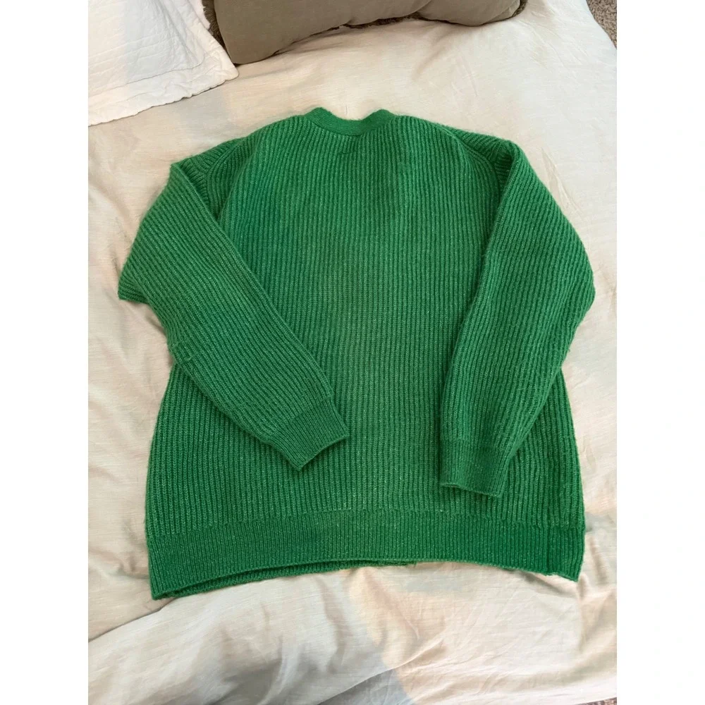 H&M Green Ribbed Button-Up Cardigan - Picture 6 of 7